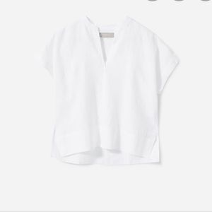Everlane linen split neck top